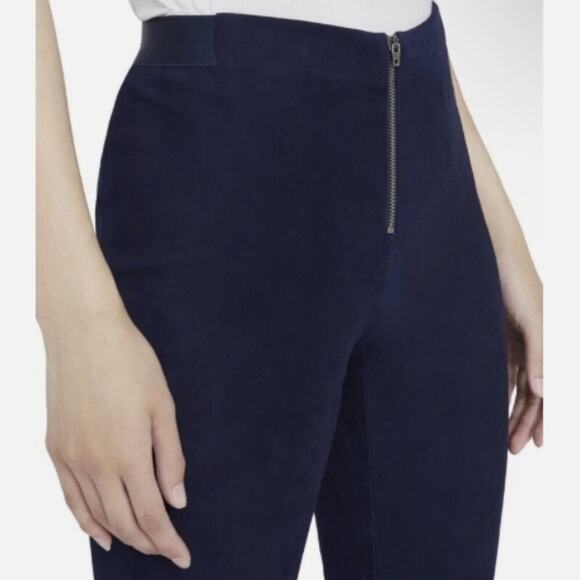 Alice + Olivia Front Zip Suede Leggings NAVY, Size 2 - Picture 6 of 6